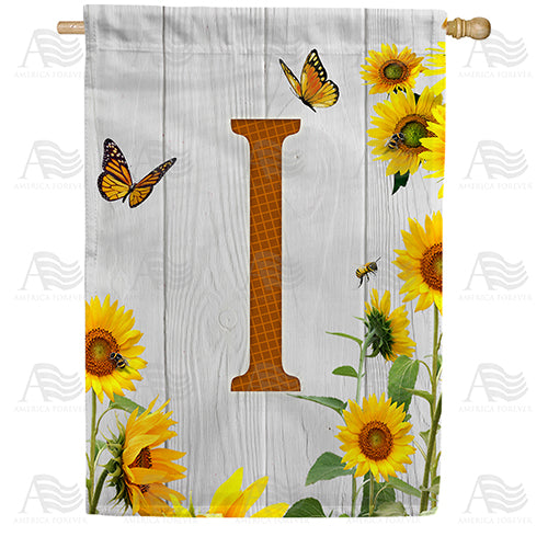 country-sunflowers-monogram-house-flag