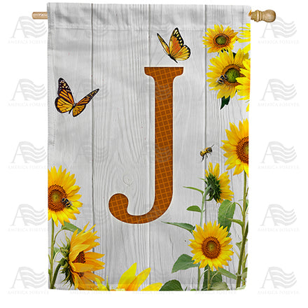 country-sunflowers-monogram-house-flag