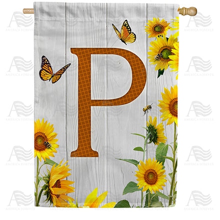 country-sunflowers-monogram-house-flag