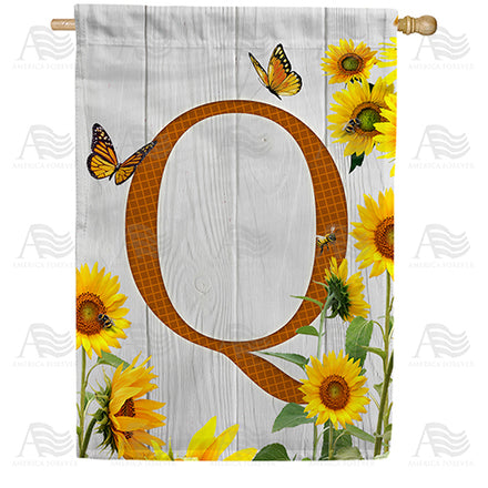 country-sunflowers-monogram-house-flag