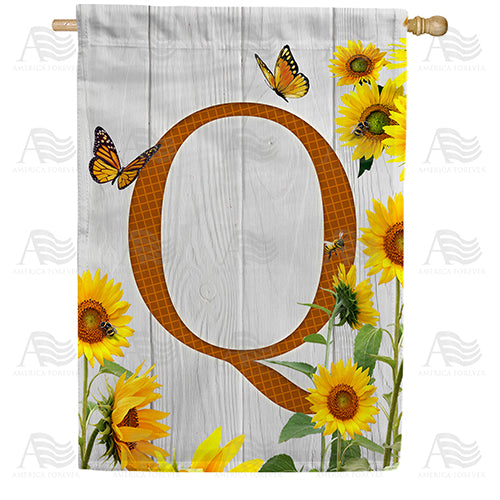 country-sunflowers-monogram-house-flag