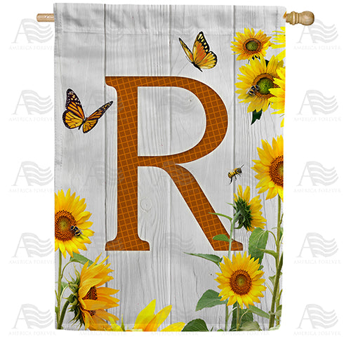 country-sunflowers-monogram-house-flag