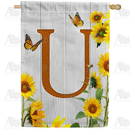 country-sunflowers-monogram-house-flag