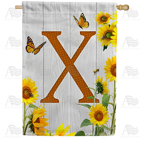 country-sunflowers-monogram-house-flag