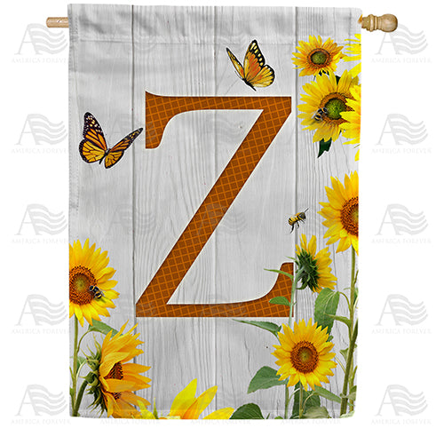 country-sunflowers-monogram-house-flag