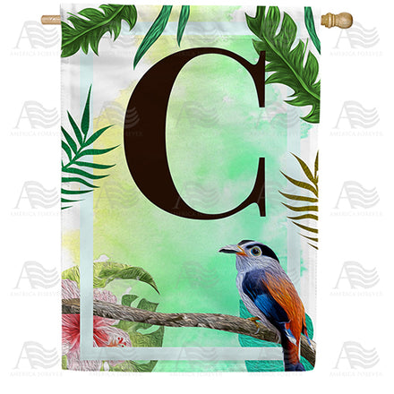 Tropical-Bird-monogram-house-flag