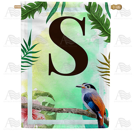 Tropical-Bird-monogram-house-flag