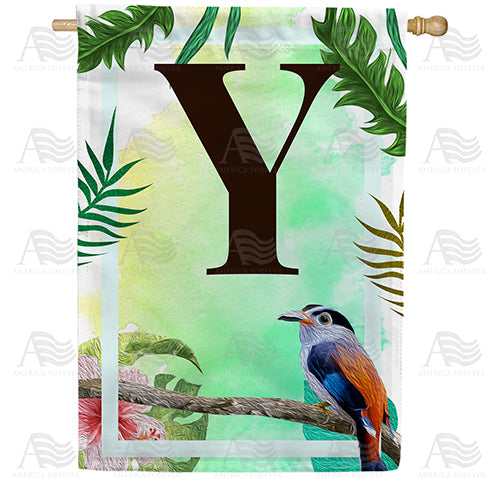 Tropical-Bird-monogram-house-flag