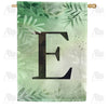 Lush Leaves Monogram House Flag