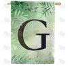 Lush Leaves Monogram House Flag