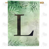 Lush Leaves Monogram House Flag