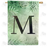 Lush Leaves Monogram House Flag