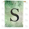 Lush Leaves Monogram House Flag