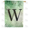 Lush Leaves Monogram House Flag