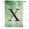 Lush Leaves Monogram House Flag