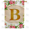 Country Roses Monogram House Flag