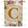 Country Roses Monogram House Flag