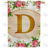 Country Roses Monogram House Flag