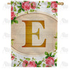 Country Roses Monogram House Flag