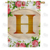 Country Roses Monogram House Flag