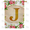 Country Roses Monogram House Flag