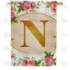 Country Roses Monogram House Flag