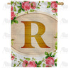 Country Roses Monogram House Flag