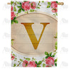 Country Roses Monogram House Flag