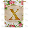 Country Roses Monogram House Flag