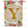 Country Roses Monogram House Flag