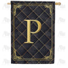 Quilted Royalty Monogram House Flag