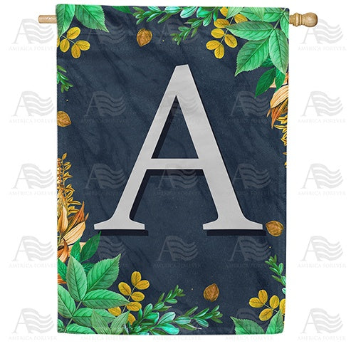 Fern On Slate Monogram House Flag