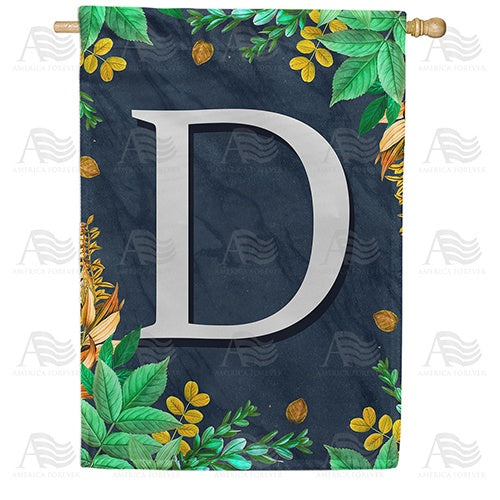 Fern On Slate Monogram House Flag