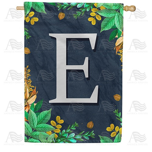 Fern On Slate Monogram House Flag