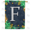 Fern On Slate Monogram House Flag