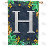 Fern On Slate Monogram House Flag