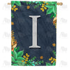 Fern On Slate Monogram House Flag