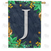 Fern On Slate Monogram House Flag