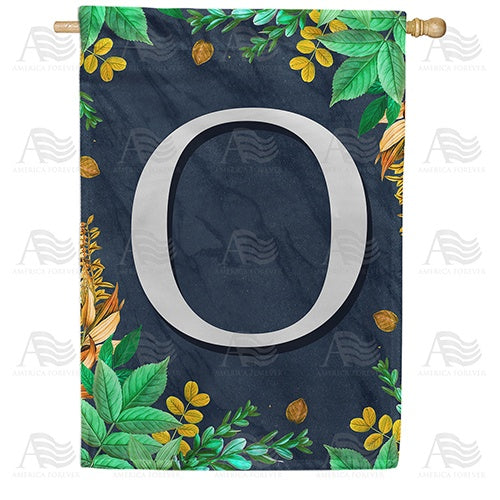 Fern On Slate Monogram House Flag