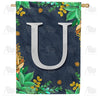 Fern On Slate Monogram House Flag