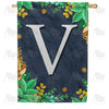 Fern On Slate Monogram House Flag