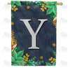 Fern On Slate Monogram House Flag