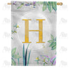 Simply Golden Monogram House Flag