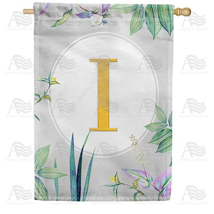 Simply Golden Monogram House Flag