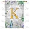 Simply Golden Monogram House Flag