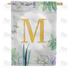 Simply Golden Monogram House Flag