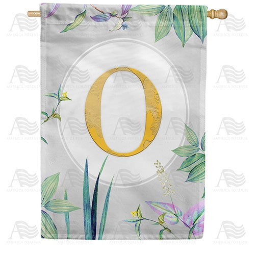 Simply Golden Monogram House Flag