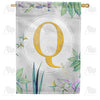 Simply Golden Monogram House Flag