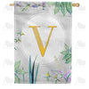 Simply Golden Monogram House Flag