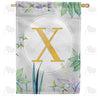 Simply Golden Monogram House Flag